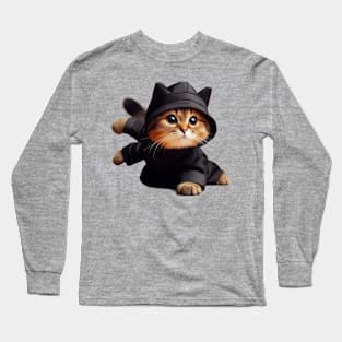 Precious Ninja Prowler Cute Ninja Cat Long Sleeve T-Shirt